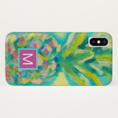 Monogrammm | Farbige tropische Ananas Case-Mate iPhone Hülle (Rückseite (Horizontal))
