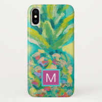 Monogrammm | Farbige tropische Ananas