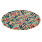 Monogrammm | Farbiges Polka Dot Cactus Pattern Schneidebrett (Ecke)