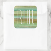 Monogrammm | Felder im Frühjahr I Quadratischer Aufkleber (Tasche)