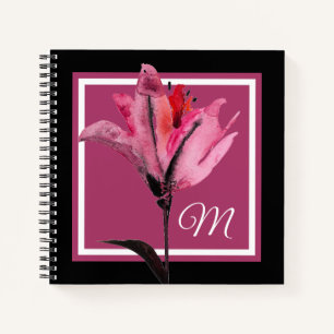 Monogrammm   Floral Watercolor II Notizbuch