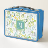 Monogrammm | Freies Muster Metall Lunch Box (Vorderseite)
