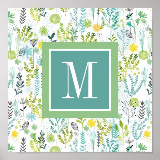 Monogrammm | Freies Muster Poster (Vorne)