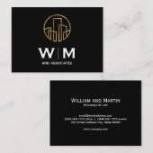 Monogrammm | FÜHRUNGSKRAFT | Symbol für goldene Ge Visitenkarte (Vorne/Hinten)