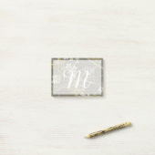 Monogrammm | Gemusterte Zweigstelle Blossom I Post-it Klebezettel (Auf Schreibtisch)