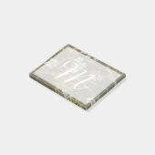 Monogrammm | Gemusterte Zweigstelle Blossom I Post-it Klebezettel (angewinkelt)