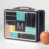 Monogrammm | Geometrische Blöcke Metall Brotdose (Beispiel)