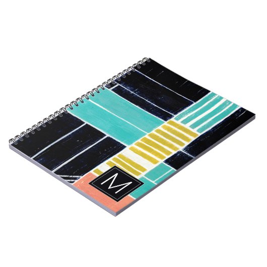 Monogrammm | Geometrische Blöcke Notizblock (Linke Seite)