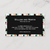 Monogrammm | Geometrische moderne Muster-Dreiecke Visitenkarte (Rückseite)