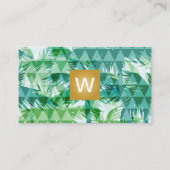 Monogrammm | Geometrische Palmbaumen Visitenkarte (Vorderseite)