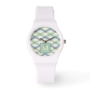 Monogrammm   Geometrisches Muster der Pastel Armbanduhr