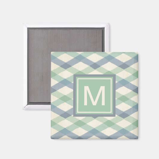 Monogrammm | Geometrisches Muster der Pastel Magnet (Vorderseite/Rückseite)