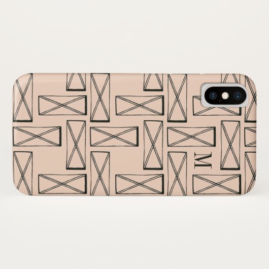 Monogrammm | Geometrisches Rechteck X Case-Mate iPhone Hülle (Rückseite (Horizontal))