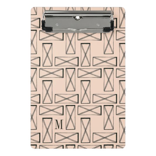 Monogrammm | Geometrisches Rechteck X Mini Klemmbrett (Vorderseite)