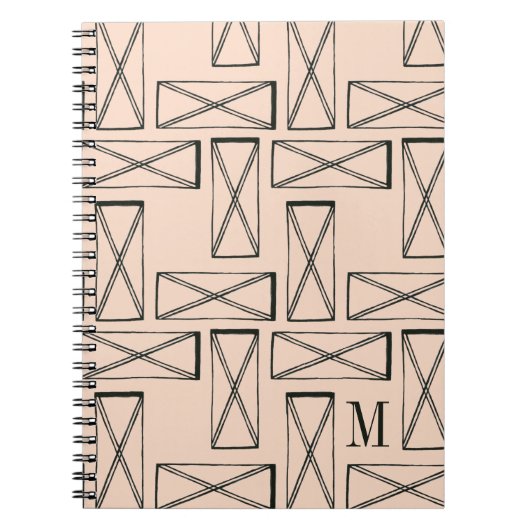 Monogrammm | Geometrisches Rechteck X Notizblock (Vorderseite)