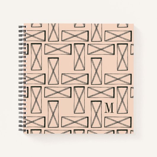 Monogrammm | Geometrisches Rechteck X Notizblock (Vorderseite)