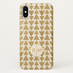 Monogrammm  Geoschritt  Geometrisches Gold iPhone X Hülle