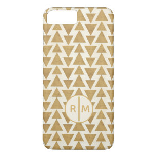 Monogrammm  Geoschritt  Geometrisches Gold iPhone 8 Plus/7 Plus Hülle
