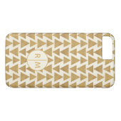 Monogrammm| Geoschritt| Geometrisches Gold Case-Mate iPhone Hülle (Rückseite (Horizontal))