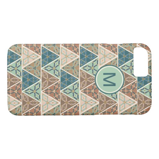 Monogrammm| Geoschritt| Geometrisches Muster Case-Mate iPhone Hülle (Rückseite (Horizontal))