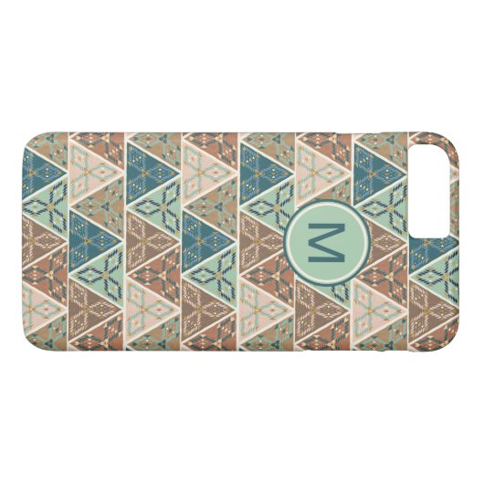 Monogrammm| Geoschritt| Geometrisches Muster Case-Mate iPhone Hülle (Rückseite (Horizontal))