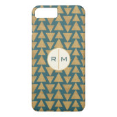 Monogrammm| Geoschritt| Gold & Dark Aquamarin Pat Case-Mate iPhone Hülle (Rückseite)