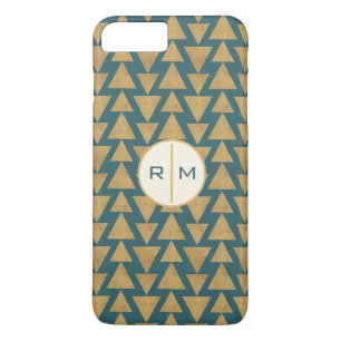 Monogrammm  Geoschritt  Gold & Dark Aquamarin Pat Case-Mate iPhone Hülle
