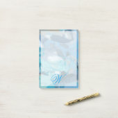 Monogrammm | gequetscht post-it klebezettel (Auf Schreibtisch)