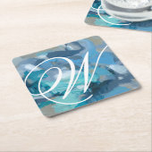 Monogrammm | gequetscht rechteckiger pappuntersetzer (angewinkelt)