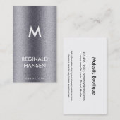 Monogrammm | Getreide | Metallisch Visitenkarte (Vorne/Hinten)