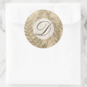 Monogrammm | Gilded Foliage I Runder Aufkleber (Tasche)