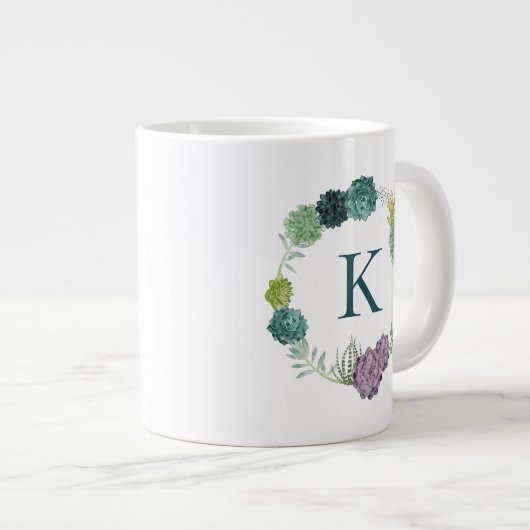 Monogrammm | Glück der Pflanze | Happines kaufen P Jumbo-Tasse (Vorderseite Rechts)