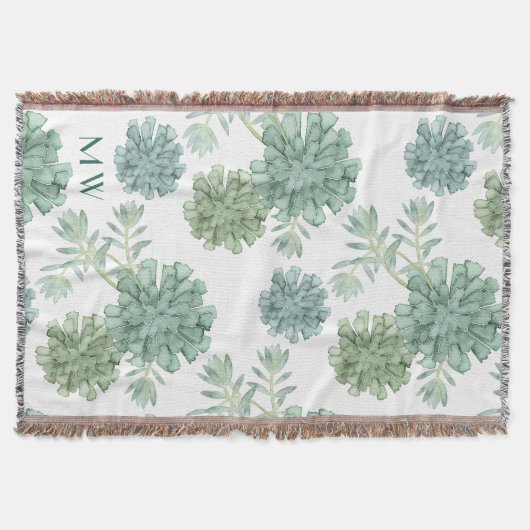 Monogrammm | Glück der Pflanze | Muster Decke (Vorderseite)