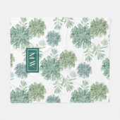 Monogrammm | Glück der Pflanze | Muster Fleecedecke (Vorderseite (Horizontal))