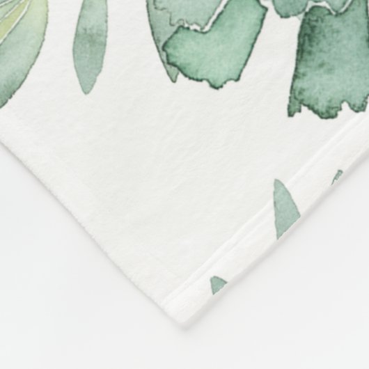 Monogrammm | Glück der Pflanze | Muster Fleecedecke (Ecke)