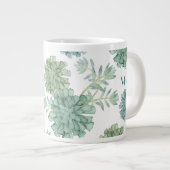 Monogrammm | Glück der Pflanze | Muster Jumbo-Tasse (Vorderseite Rechts)