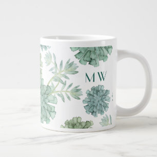Monogrammm   Glück der Pflanze   Muster Jumbo-Tasse