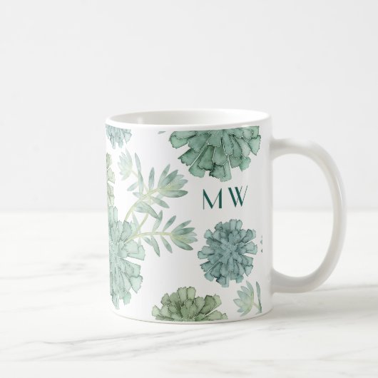 Monogrammm | Glück der Pflanze | Muster Kaffeetasse (Rechts)
