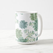Monogrammm | Glück der Pflanze | Muster Kaffeetasse (VorderseiteRechts)