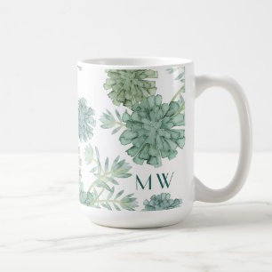 Monogrammm   Glück der Pflanze   Muster Kaffeetasse