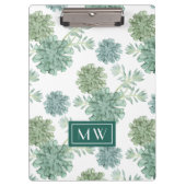 Monogrammm | Glück der Pflanze | Muster Klemmbrett (Vorderseite)