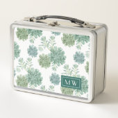 Monogrammm | Glück der Pflanze | Muster Metall Brotdose (Vorderseite)