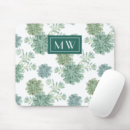 Monogrammm | Glück der Pflanze | Muster Mousepad (Mit Mouse)