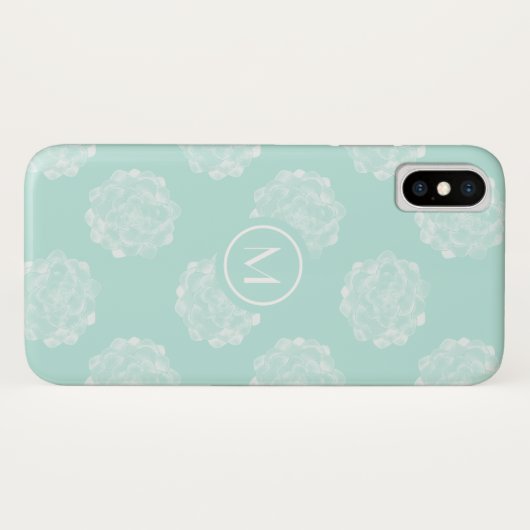 Monogrammm | Glück der Pflanze | Pastel Succulent Case-Mate iPhone Hülle (Rückseite (Horizontal))