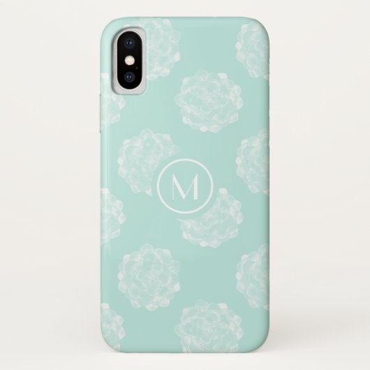 Monogrammm | Glück der Pflanze | Pastel Succulent Case-Mate iPhone Hülle (Rückseite)