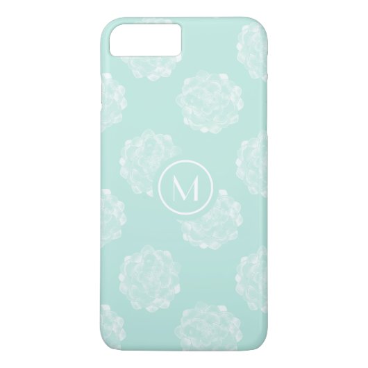 Monogrammm | Glück der Pflanze | Pastel Succulent Case-Mate iPhone Hülle (Rückseite)