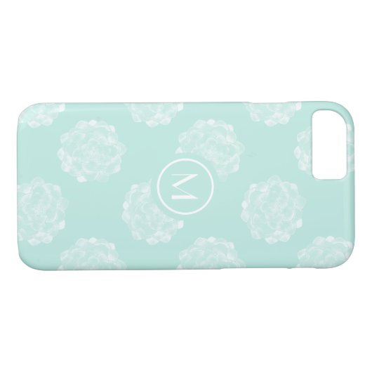 Monogrammm | Glück der Pflanze | Pastel Succulent  Case-Mate iPhone Hülle (Rückseite (Horizontal))