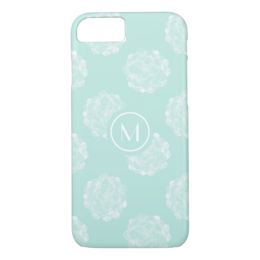 Monogrammm | Glück der Pflanze | Pastel Succulent  Case-Mate iPhone Hülle (Rückseite)