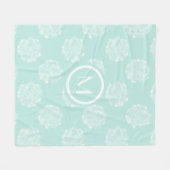 Monogrammm | Glück der Pflanze | Pastel Succulent  Fleecedecke (Vorderseite (Horizontal))