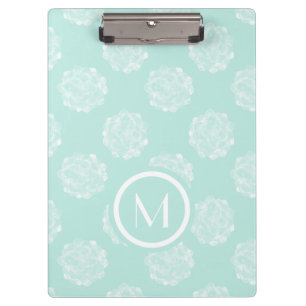 Monogrammm   Glück der Pflanze   Pastel Succulent  Klemmbrett